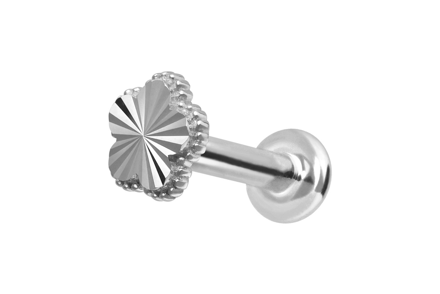 14 Karat Gold Labret Piercing mit Push Fit BLUME